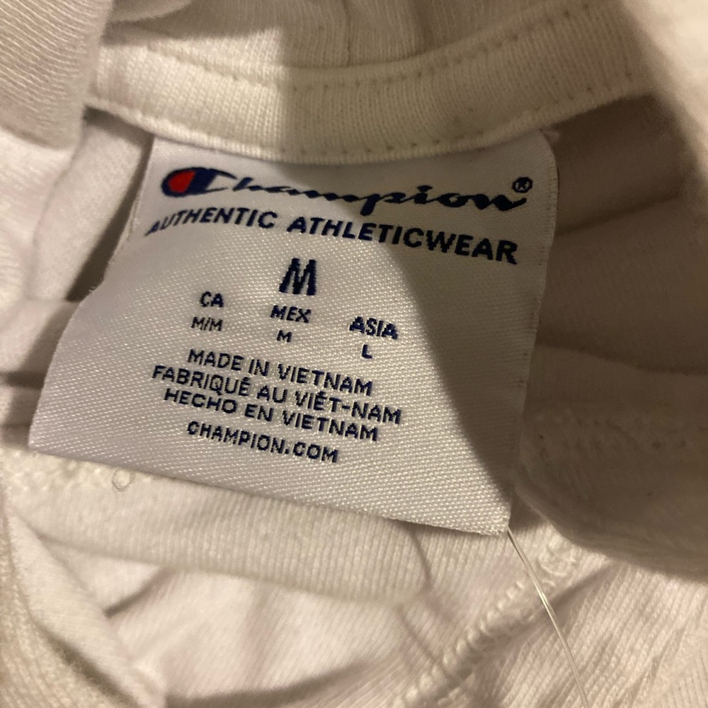 White Champion Cropped Hoodie
